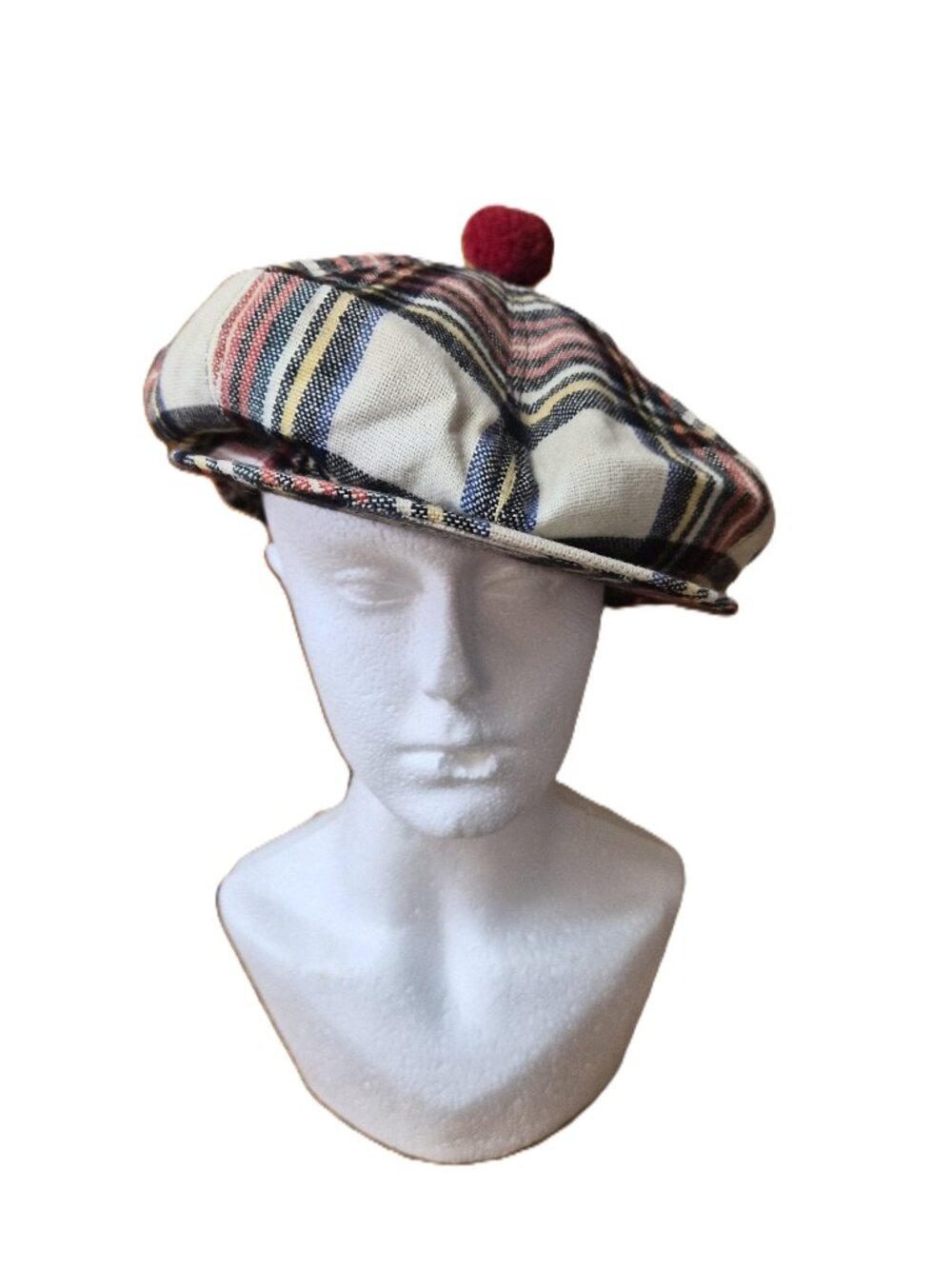 VTG Glen Allan MacLeod of Lewis Tartan Wool Golf Cap Preppy Plaid English Countr